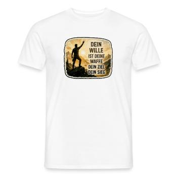Dein Wille ist deine Waffe - Männer T-Shirt - Weiß - Vorne - AI Model Male 178 dark (178cm)