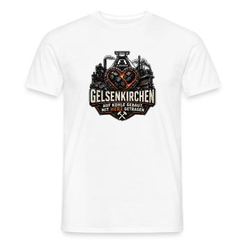 Gelsenkirchen Kohle Herz Ruhrpott Ruhrgebiet - Männer T-Shirt - Weiß - Vorne - AI Model Male 178 dark (178cm)
