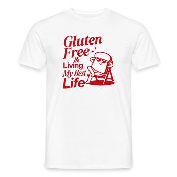 Gluten Free Living My Best Life - Men's T-Shirt - white - Front - AI Model Male 178 dark (178cm)