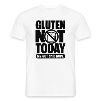 Gluten Not Today Funny Quote - Men's T-Shirt - white - Front - AI Model Male 178 dark (178cm)