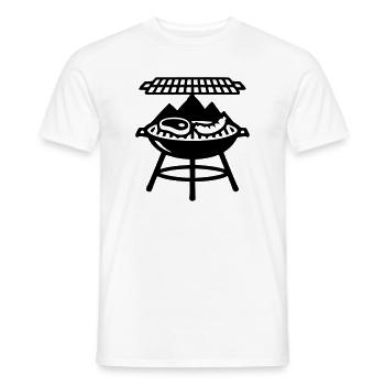 Charcoal Grill Meat Grill Master Father's Day - Men's T-Shirt - white - Front - AI Model Male 178 dark (178cm)