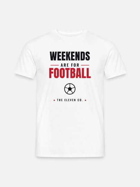 Wochenenden sind für Fußball – fette Typografie - Männer T-Shirt - Weiß