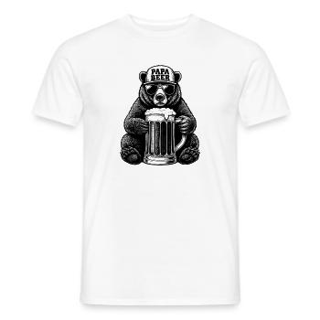 Papa Beer Father Bear Beer Humor Gift Idea - Men's T-Shirt - white - Front - AI Model Male 178 dark (178cm)