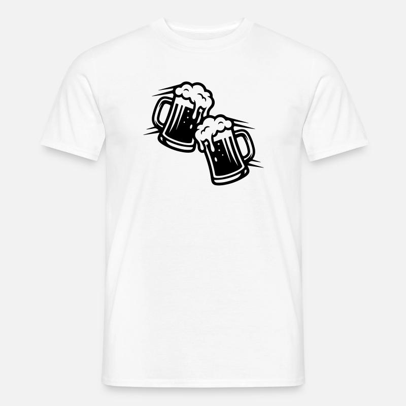 Bierkrug Comic Bier - Männer T-Shirt - Weiß