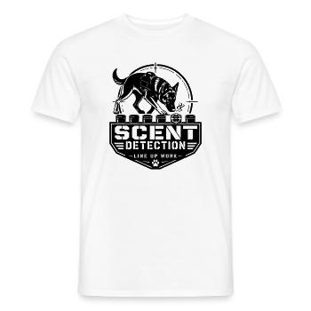 Scent Detection – Line Up Work - Men's T-Shirt - white - Front - AI Model Male 178 dark (178cm)