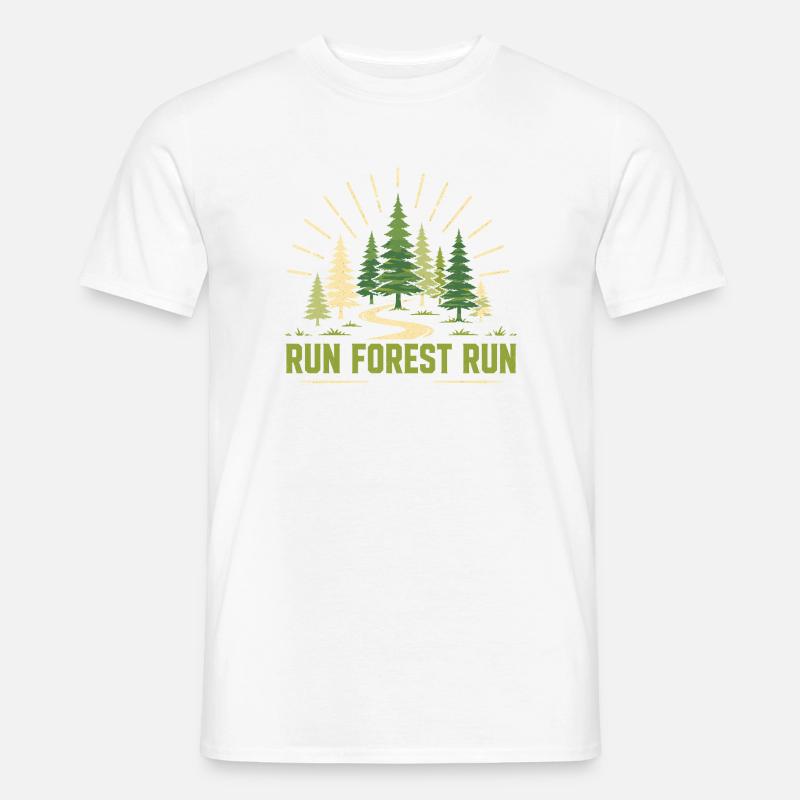 Trailrunning – Run Forest Run - Männer T-Shirt - Weiß