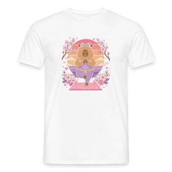 Zen Bär im Sakura Yoga - Männer T-Shirt - Weiß - Vorne - AI Model Male 178 dark (178cm)