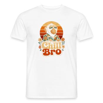 Chill Bro Retro Monkey - Men's T-Shirt - white - Front - AI Model Male 178 dark (178cm)