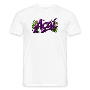 Açai Beeren Schriftzug Design   - Männer T-Shirt - Weiß - Vorne - AI Model Male 178 dark (178cm)