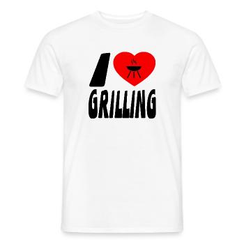Griglia - T-shirt uomo - bianco - Fronte - AI Model Male 178 dark (178cm)