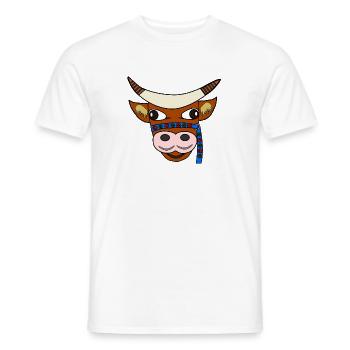 Blumenstier mit Stirnband - Männer T-Shirt - Weiß - Vorne - AI Model Male 178 dark (178cm)