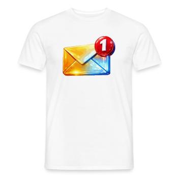Premier email de badge - T-shirt homme - blanc - Devant - AI Model Male 178 dark (178cm)