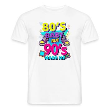 Bébé des années 80, les années 90 m’ont fait - T-shirt homme - blanc - Devant - AI Model Male 178 dark (178cm)