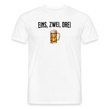 Eins, Zwei, Drei, Bier - Männer T-Shirt - Weiß - Vorne - AI Model Male 178 dark (178cm)
