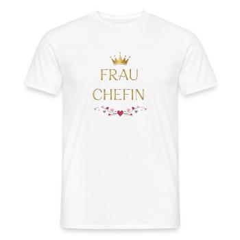 Frau Chefin Goldkrone - Männer T-Shirt - Weiß - Vorne - AI Model Male 178 dark (178cm)