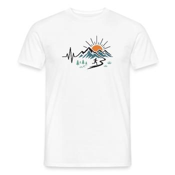 Course sur sentier - T-shirt homme - blanc - Devant - AI Model Male 178 dark (178cm)