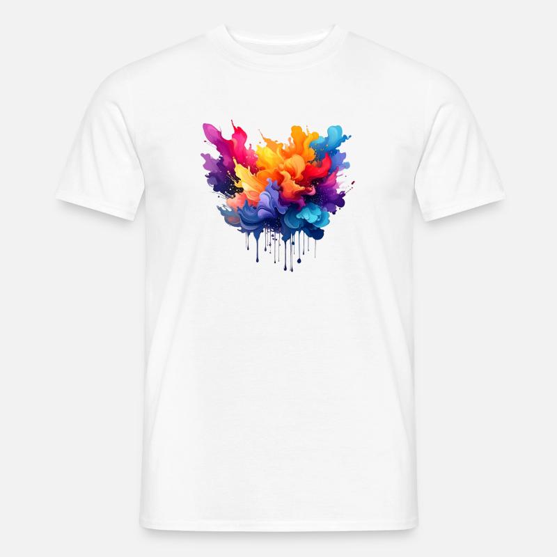 Farbexplosion Farbfluss - Männer T-Shirt - Weiß