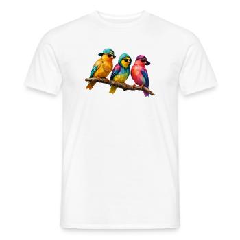 Art polygonal low polygon des oiseaux hip-hop - T-shirt homme - blanc - Devant - AI Model Male 178 dark (178cm)