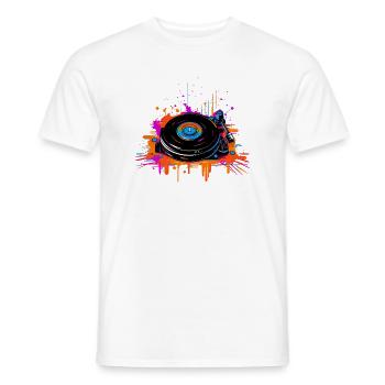DJ Vinyl Vaporwave - Men's T-Shirt - white - Front - AI Model Male 178 dark (178cm)