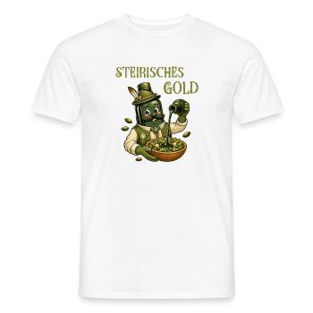 Steirisches Gold Kürbiskernöl - Männer T-Shirt - Weiß - Vorne - AI Model Male 178 dark (178cm)