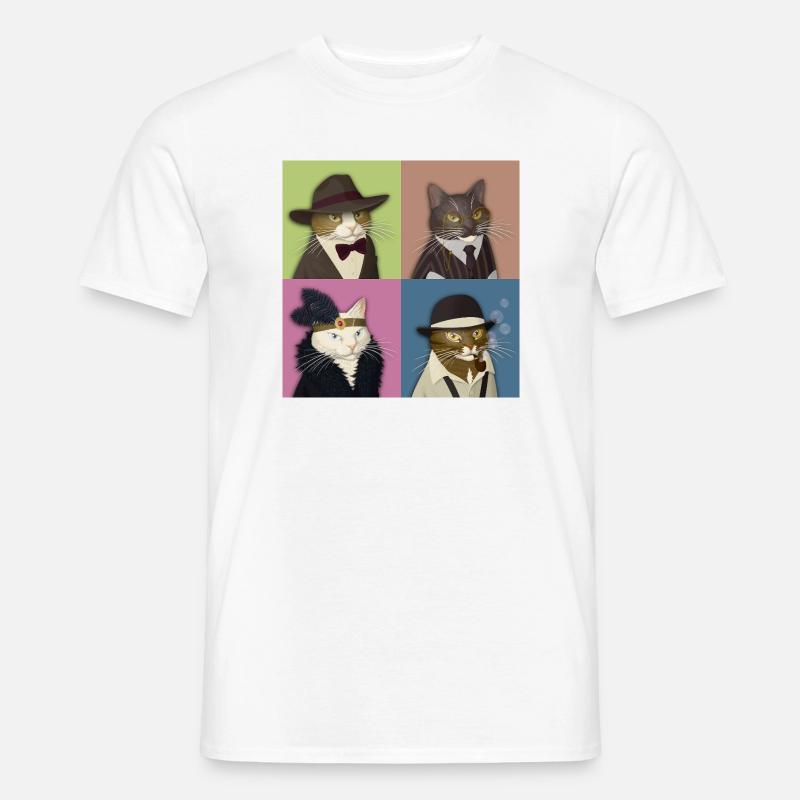 Dapper Cats Quartett - Männer T-Shirt - Weiß