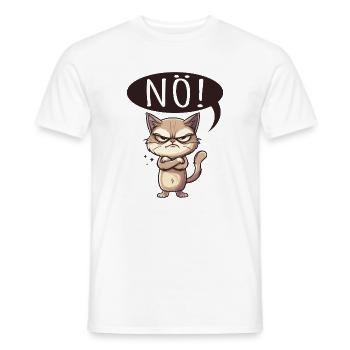 Something like nope - cat says no - Men's T-Shirt - white - Front - AI Model Male 178 dark (178cm)