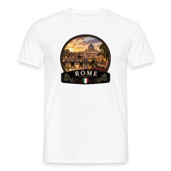 Vacances en Italie Chaîne Vacances Méditerranéennes dans la vieille ville - T-shirt homme - blanc - Devant - AI Model Male 178 dark (178cm)