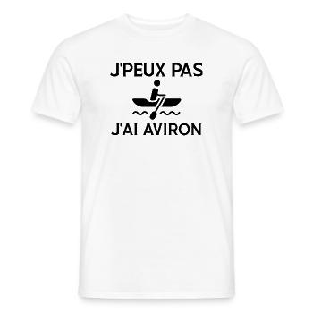 j'peux pas j'ai aviron cadeau anniversaire humour - T-shirt homme - blanc - Devant - AI Model Male 178 dark (178cm)