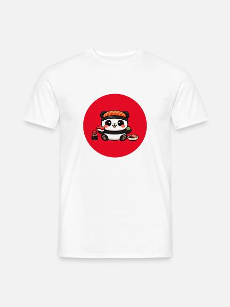Kawaii Panda Sushi-Koch - Männer T-Shirt - Weiß