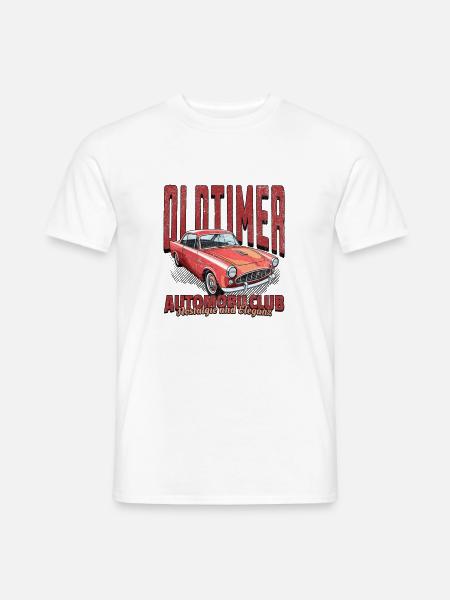 Classic Car Automobil Club in a Vintage Style - Männer T-Shirt - Weiß
