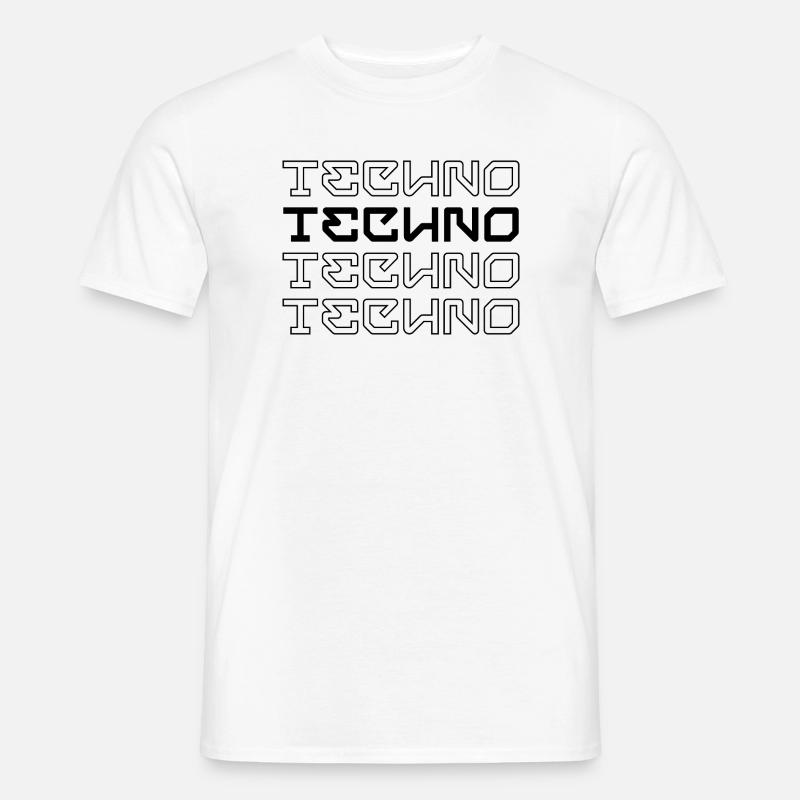 Techno-modernes Typografie-Logodesign - Männer T-Shirt - Weiß