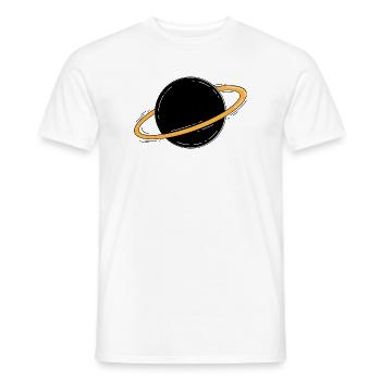Saturn Planet Space Minimalist - Men's T-Shirt - white - Front - AI Model Male 178 dark (178cm)