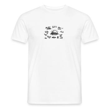 Sonnenaufgang Natur Zeichnenstil - Männer T-Shirt - Weiß - Vorne - AI Model Male 178 dark (178cm)