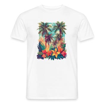 Tropical Blossom Beach - Men's T-Shirt - white - Front - AI Model Male 178 dark (178cm)