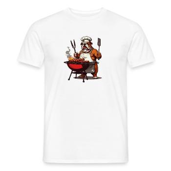 Bulldog Grillmeister - Men's T-Shirt - white - Front - AI Model Male 178 dark (178cm)