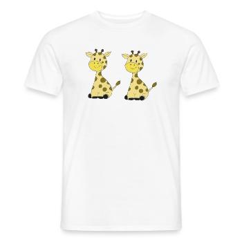 Amitié avec les girafes doubles - T-shirt homme - blanc - Devant - AI Model Male 178 dark (178cm)