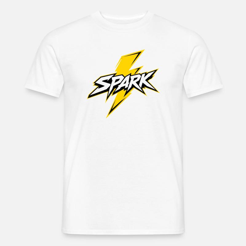 Spark Blitz Comic Logo - Männer T-Shirt - Weiß
