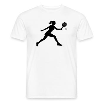 Réservez une idée de cadeau pour les fans de padel avec Padel Hall - T-shirt homme - blanc - Devant - AI Model Male 178 dark (178cm)