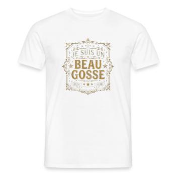 je suis beau gosse vitnage - T-shirt homme - blanc - Devant - AI Model Male 178 dark (178cm)