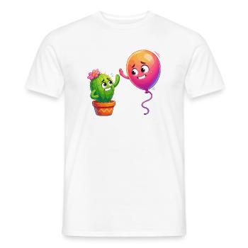 Amitié Ballon Cactus - T-shirt homme - blanc - Devant - AI Model Male 178 dark (178cm)