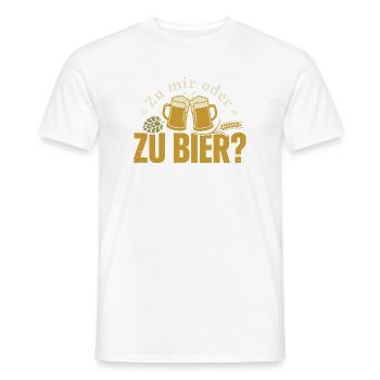 Bier Zu Mir Oder Zu Bier Flirt Single Party Malle - Männer T-Shirt - Weiß - Vorne - AI Model Male 178 dark (178cm)