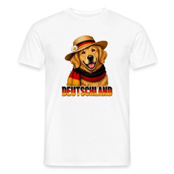 Deutschland Hund mit Sommerhut - Männer T-Shirt - Weiß - Vorne - AI Model Male 178 dark (178cm)
