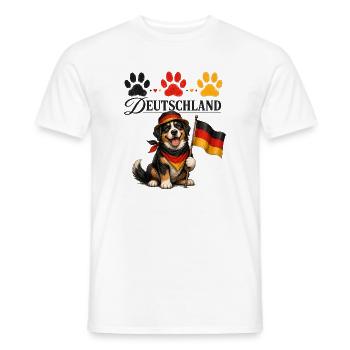 Deutschland Hund mit Flagge Pfoten - Männer T-Shirt - Weiß - Vorne - AI Model Male 178 dark (178cm)