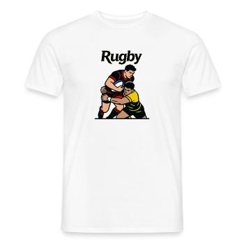 Rugby - T-shirt homme - blanc - Devant - AI Model Male 178 dark (178cm)
