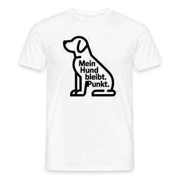 Mein Hund bleibt Punkt – Silhouette mit Text - Männer T-Shirt - Weiß - Vorne - AI Model Male 178 dark (178cm)