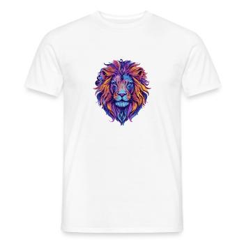 Löwe Bunt - Männer T-Shirt - Weiß - Vorne - AI Model Male 178 dark (178cm)