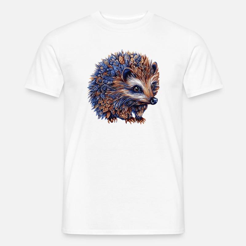 Igel Bunt - Männer T-Shirt - Weiß
