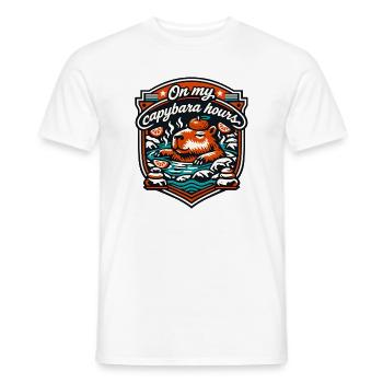 Bain de détente des heures de capybara - T-shirt homme - blanc - Devant - AI Model Male 178 dark (178cm)