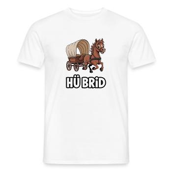  HÜ BRID Lustiges Pferd Mit Planwagen Wortspiel - Männer T-Shirt - Weiß - Vorne - AI Model Male 178 dark (178cm)