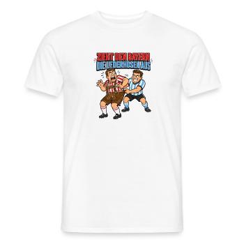 Zieht den Bayern die Lederhosen aus - Männer T-Shirt - Weiß - Vorne - AI Model Male 178 dark (178cm)